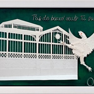 MA POULETTE : Papier découpé et sculpté - reproduction photographique sur carte d'art