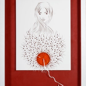 LE CHAMPION -   Papier découpé et froissé - reproduction photographique sur carte d'art