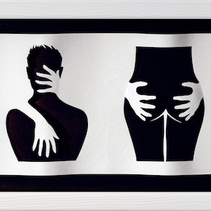 JIJ EN IK Papier gesneden en gebeeldhouwd - fotografische reproductie op kunstkaart