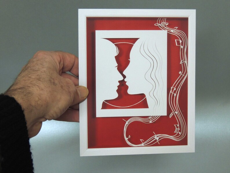 LOVE SYMPHONY Paper cut and paper sculpture photographic reproduction art card image 2