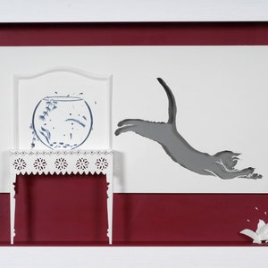 L'EXPULSION - Papier découpé et sculpté - reproduction photographique sur carte d'art