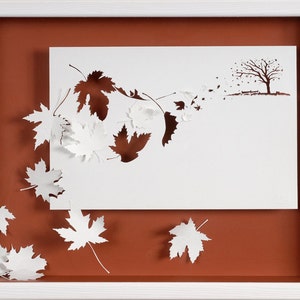 COUP DE VENT - Papier découpé et sculpté - reproduction photographique sur carte d'art