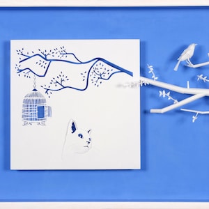 LIBERTÉ SURVEILLÉE - Papier découpé et sculpté - reproduction photographique sur carte d'art