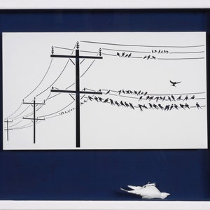LE GRAND DÉPART -   Papier découpé et sculpté - reproduction photographique sur carte d'art