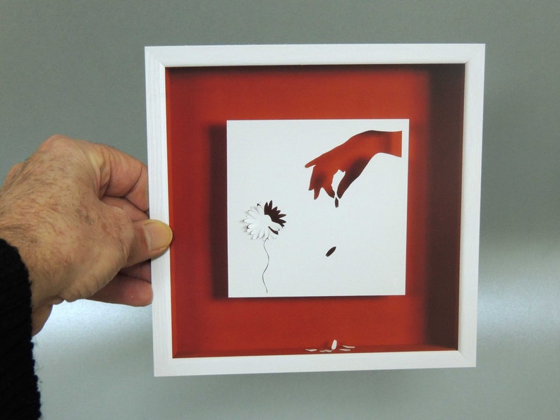 Paper cut and paper sculpture A BIT MUCH photographic reproduction on art card