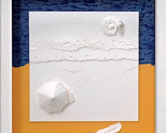 I'VE TAKEN MY day off ! - Paper cut and paper sculpture - photographic reproduction art card