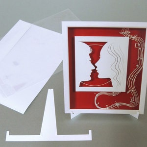 LOVE SYMPHONY Paper cut and paper sculpture photographic reproduction art card image 3