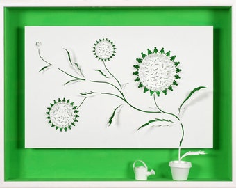 FLOWERS OF HUMANITY - Paper cut and paper sculpture - photographic reproduction art card