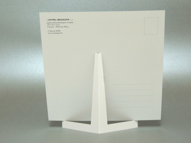 Paper cut and paper sculpture A BIT MUCH photographic reproduction on art card