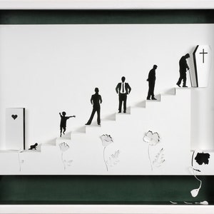 EN AVANT MARCHES - Papier découpé et sculpté - reproduction photographique sur carte d'art