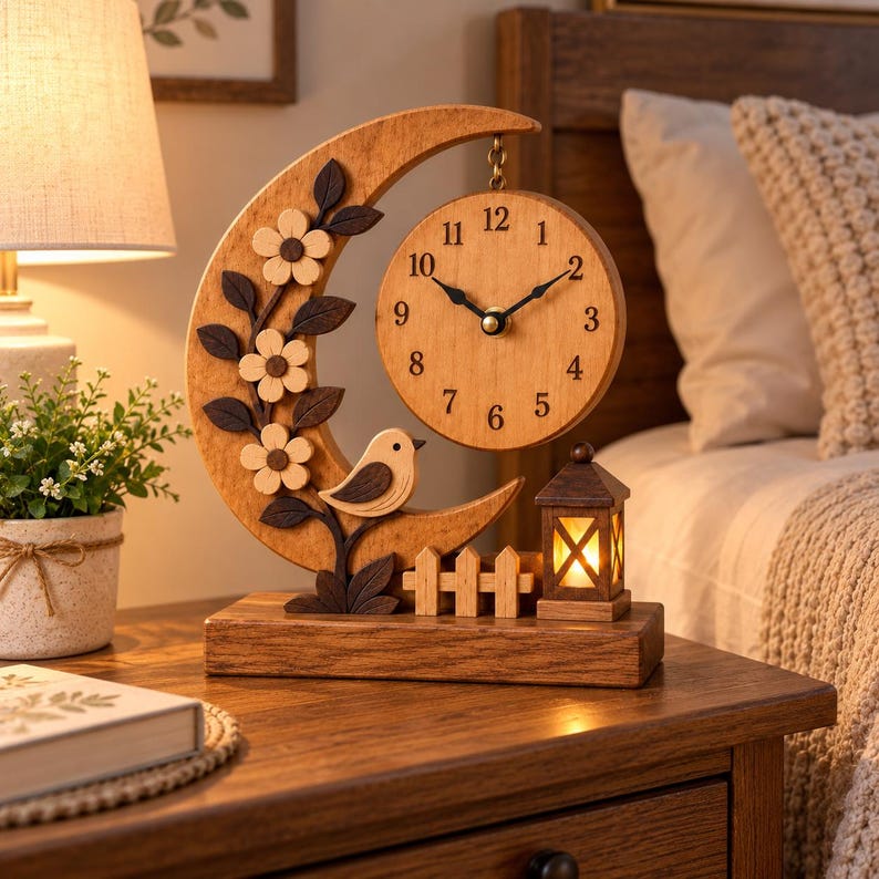 Wooden Clock Woodworking Plans PDF, DIY Floral Wall Clock Pattern ...