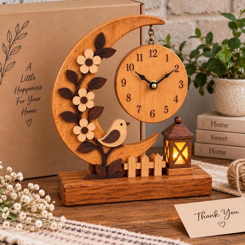 Wooden Clock Woodworking Plans PDF, DIY Floral Wall Clock Pattern ...