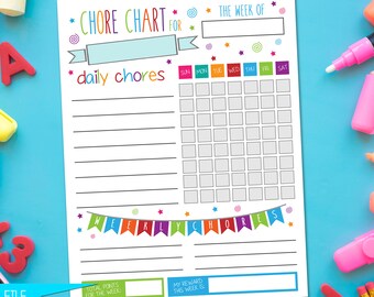 Chore Chart, Chore Chart For Kids, Chore Chart Printable, Chore Chart For Toddlers, Reward Chart, Behaviour Chart, Task Chart, Reward Card