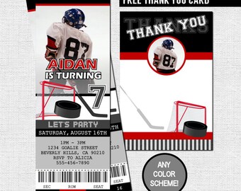 football ticket invitations birthday party thank you card etsy