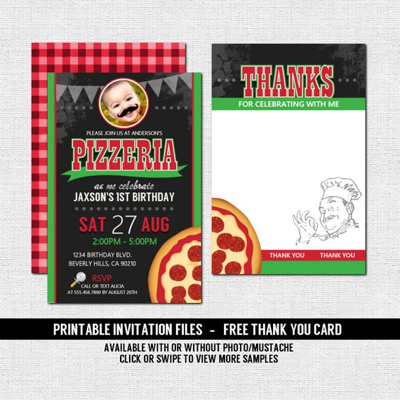 pizza party invitation pizzeria
