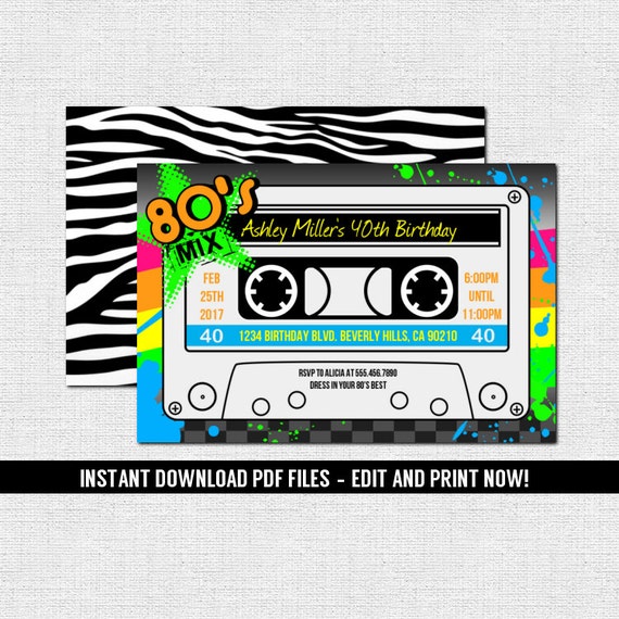 80s Neon Bum Bag Cassette Tape Print 80s Neon Bum Bag Cassette Tape Print