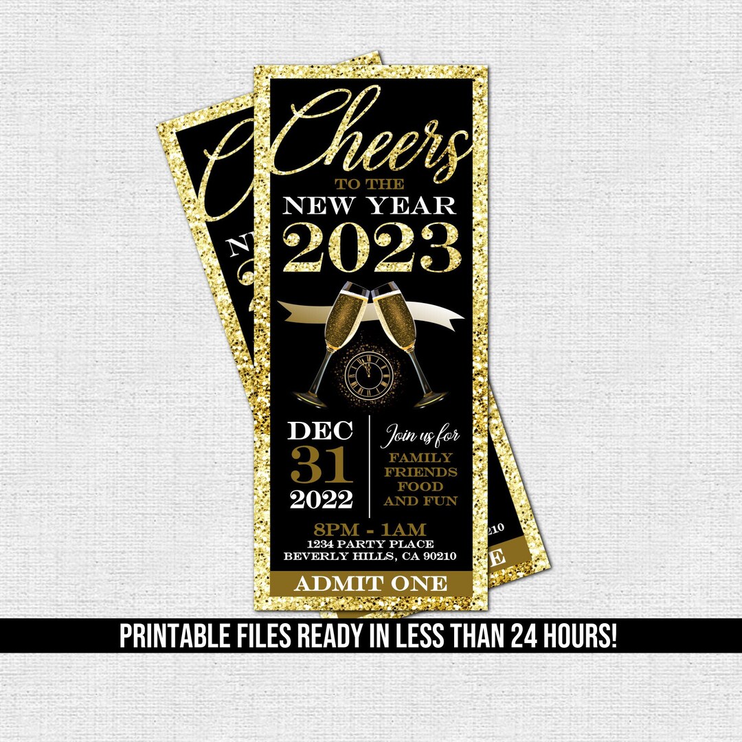 NEW YEAR'S TICKET Invitations New Years Eve or Day - Etsy
