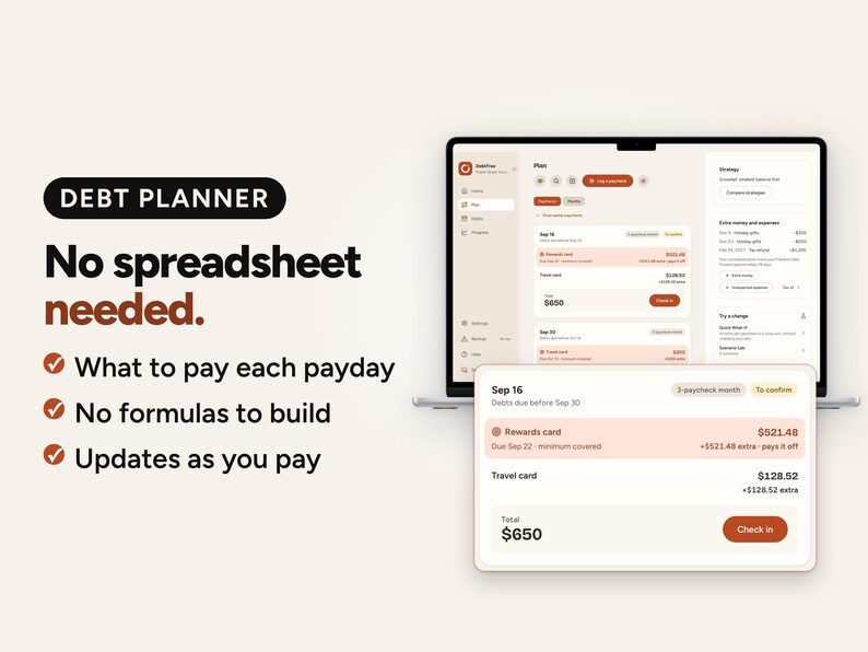 Debt Payoff Tracker App: Snowball & Avalanche Planner, Works Offline on Phone, Tablet, Computer image 3