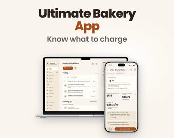 BakeDash Bäckerei-Preis-App, Kostenrechner für Backrezepte, Bäckerei-Bestellverfolgung (Digitaler Download)
