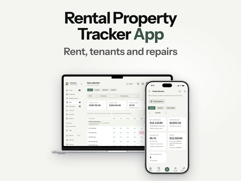 RentDesk App zur Verfolgung von Mietobjekten, Vermieter-Verwaltungstool (Digitaler Download) Bild 1