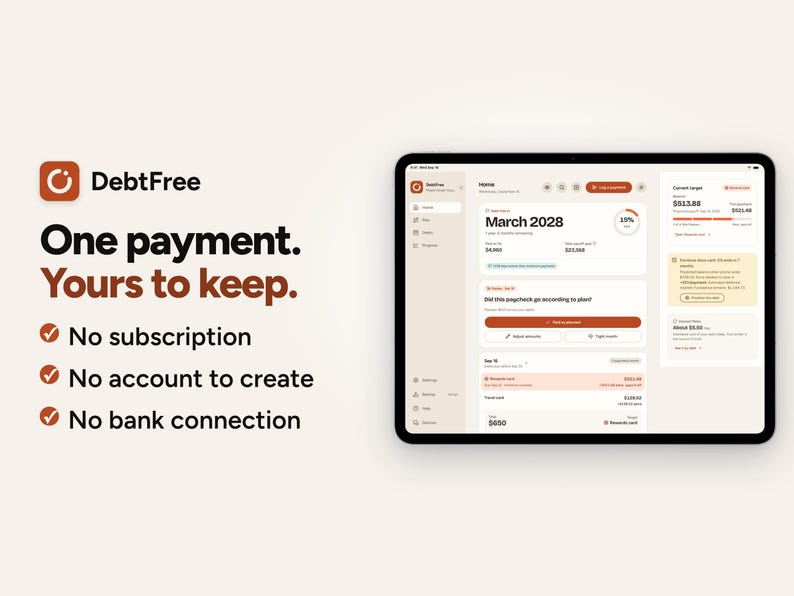 Debt Payoff Tracker App: Snowball & Avalanche Planner, Works Offline on Phone, Tablet, Computer image 11