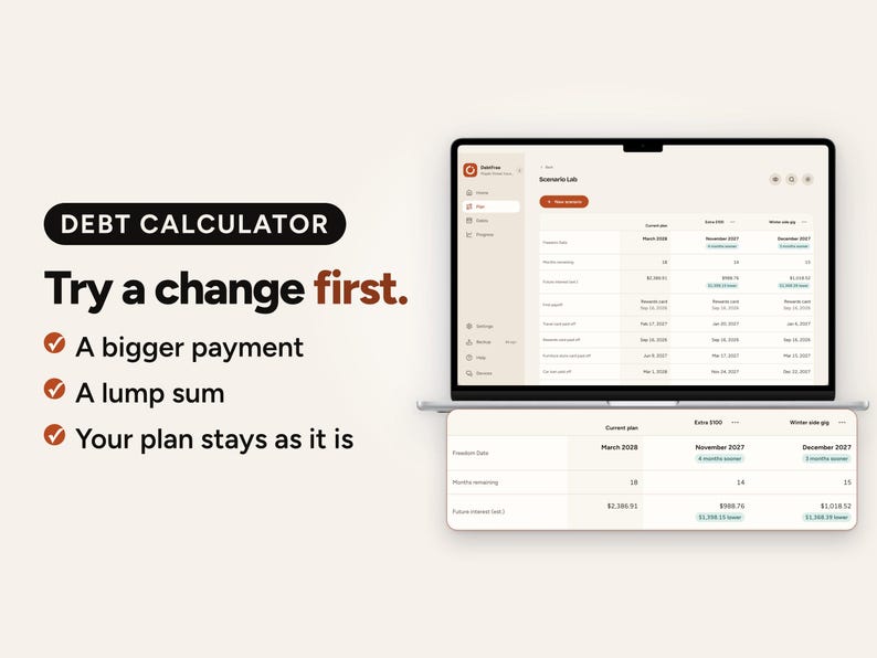 Debt Payoff Tracker App: Snowball & Avalanche Planner, Works Offline on Phone, Tablet, Computer image 6