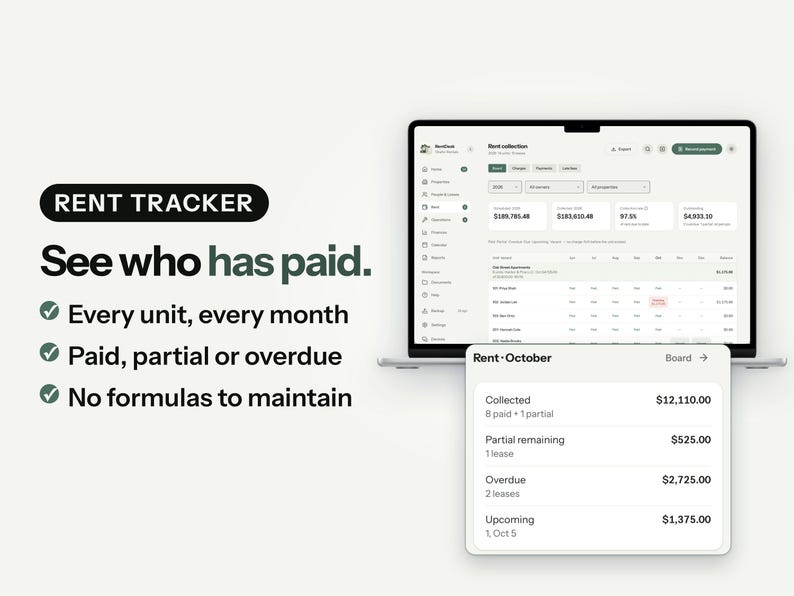 RentDesk App zur Verfolgung von Mietobjekten, Vermieter-Verwaltungstool (Digitaler Download) Bild 3