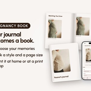 Zwangerschapsdagboek-app: Digitaal bewaarboek met foto's, afdrukbaar herinneringsboek, voor telefoon, tablet en computer afbeelding 3