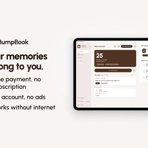 Zwangerschapsdagboek-app: Digitaal bewaarboek met foto's, afdrukbaar herinneringsboek, voor telefoon, tablet en computer afbeelding 11