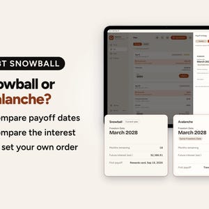 Debt Payoff Tracker App: Snowball & Avalanche Planner, Works Offline on Phone, Tablet, Computer image 5