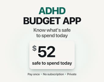 ADHD Budget Planner App | Safe-to-Spend Paycheck & Bill Tracker