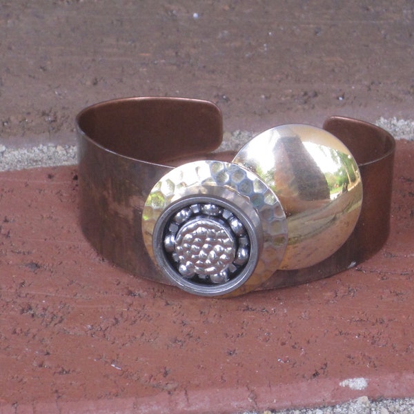 Upcycled Roller Derby Skate Bearing Copper Cuff Bracelet