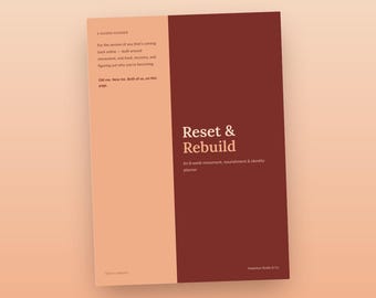 Planificador de bienestar de 8 semanas para reiniciar y reconstruir / PDF imprimible y rellenable / Diario de fitness posparto / Descarga digital para el autocuidado