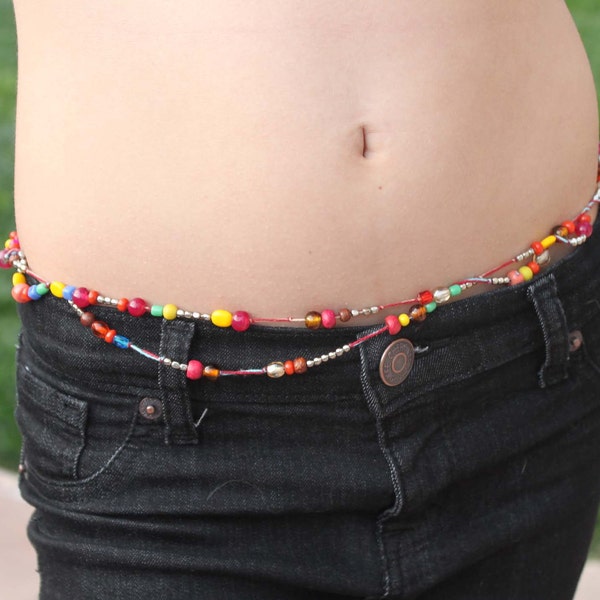 Belly Chain - Beaded, Multi Colored