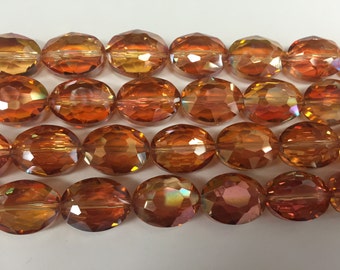12x16mm oval shaped 16beads clear ab chinese crystals faceted glass