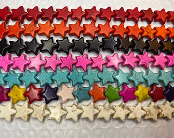 Howlite Turquoise Star beads, 15 mm, 25pieces