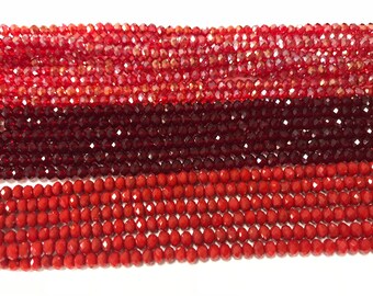 4mm crystal rondelle glass, around 90 beads, faceted, 1strand