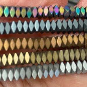 4mm hematite diamond angular chip  rondelle disc beads , around 130 beads spacers MATTE