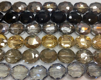 20x24mm oval shaped, faceted, chinese crystals, glass, 13beads