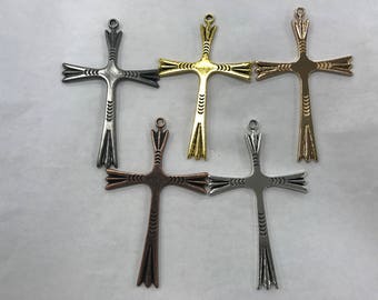 60x90mm big cross,  pewter  pendant, charm finding, around 7pcs in a bag