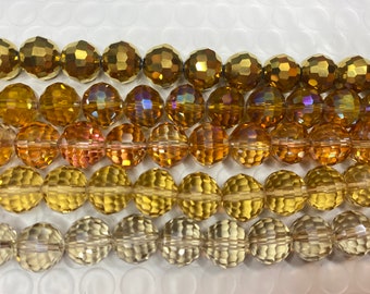 Round crystal beads,glass, 96 cut faceted, 12mm, 23beads