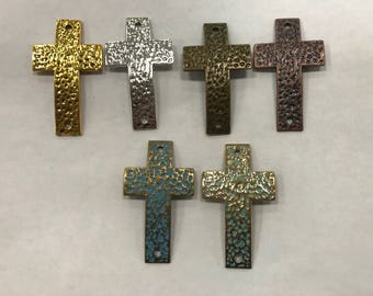 29x50mm cross,  pewter pendant, charm finding, around 125 grams of beads in a bag,