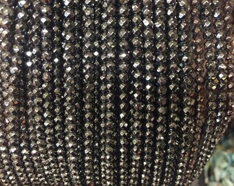 4mm hematite round faceted beads , around 100beads