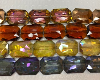24x33mm rectangle shaped chinese crystal glass, 9beads