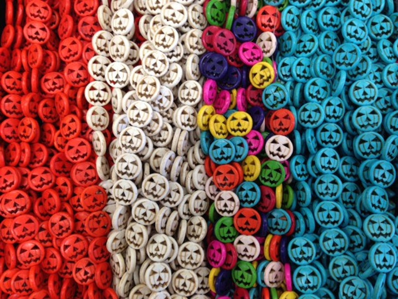 howlite 15mm halloween pumpkin beads