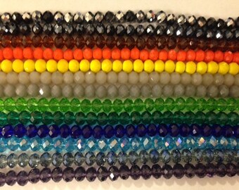 12x8mm rondelle ,faceted, chinese crystal glass, 30 beads