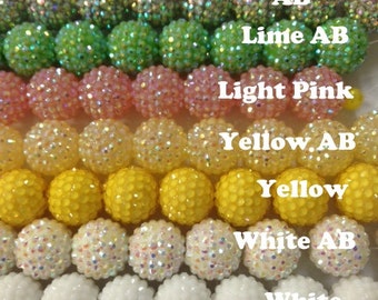 Acrylic beads with rhinestones 20mm, 9beads