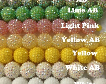 Acrylic beads with rhinestones 24mm, 8beads