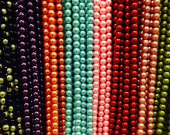 14mm Glass pearls, round, 31 beads