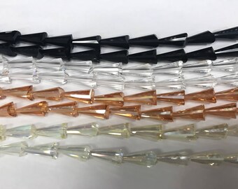 8x16mm crystal triangular cone , 13beads, faceted